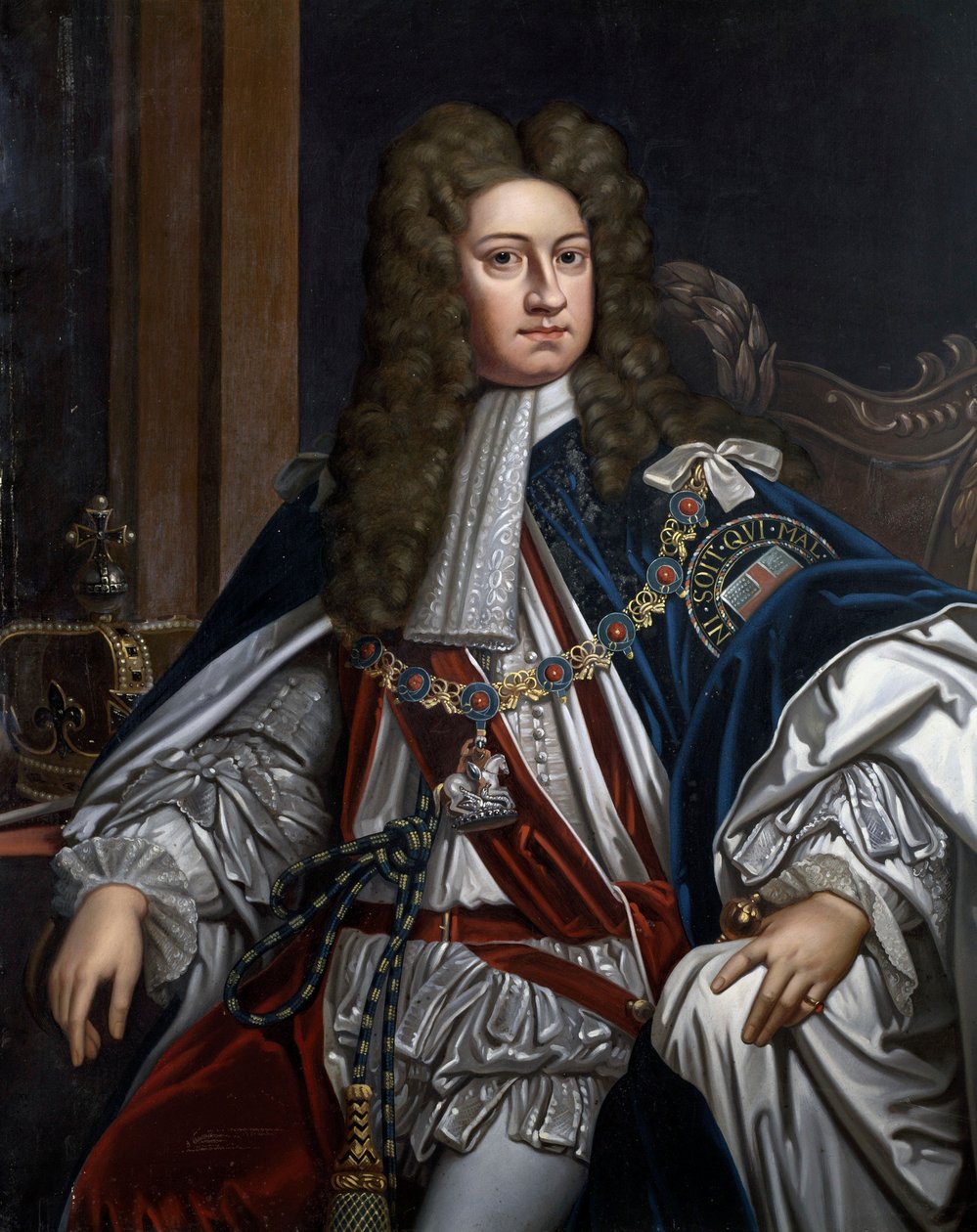 Portret van George I, Koning van Groot-Brittannië (1660-1727) door Godfrey Kneller