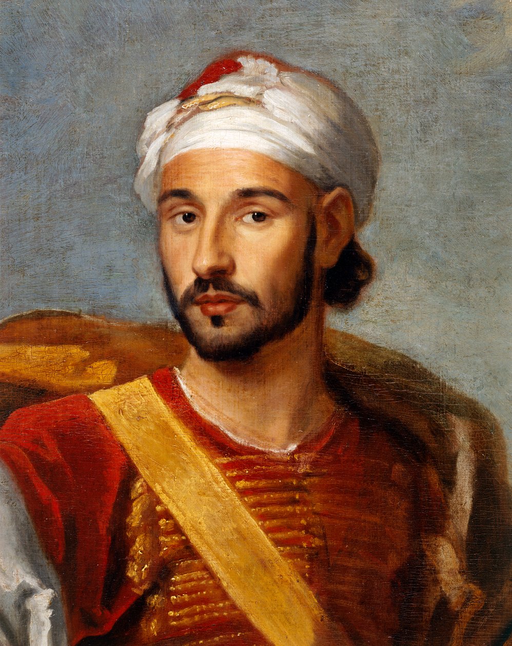 Detail, Muhammad Ohadu, de Marokkaanse Ambassadeur door Godfrey and Wyck Jan (1640-1700) Kneller