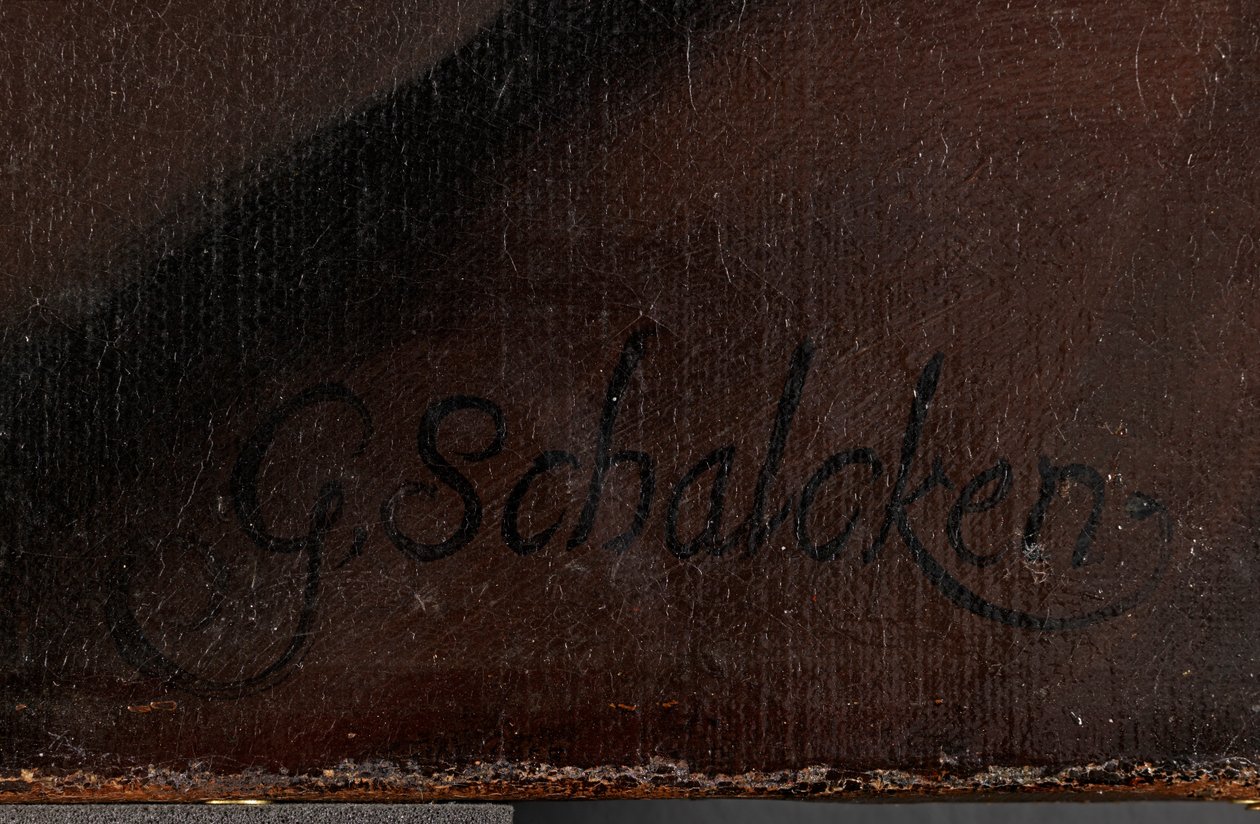 Zelfportret (detail), voor 1706 door Godfried Schalcken