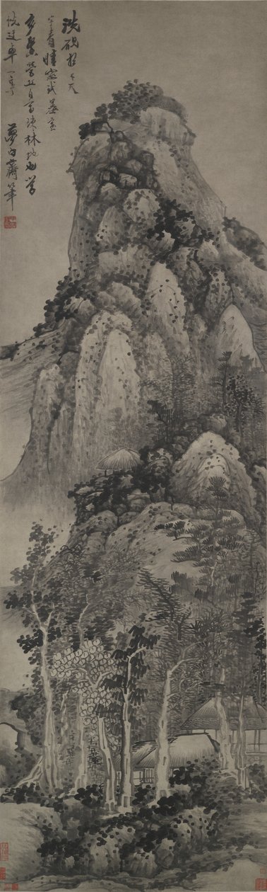 Een Hoog Paviljoen, Hangende Rol, c.1683 door Gong Xian