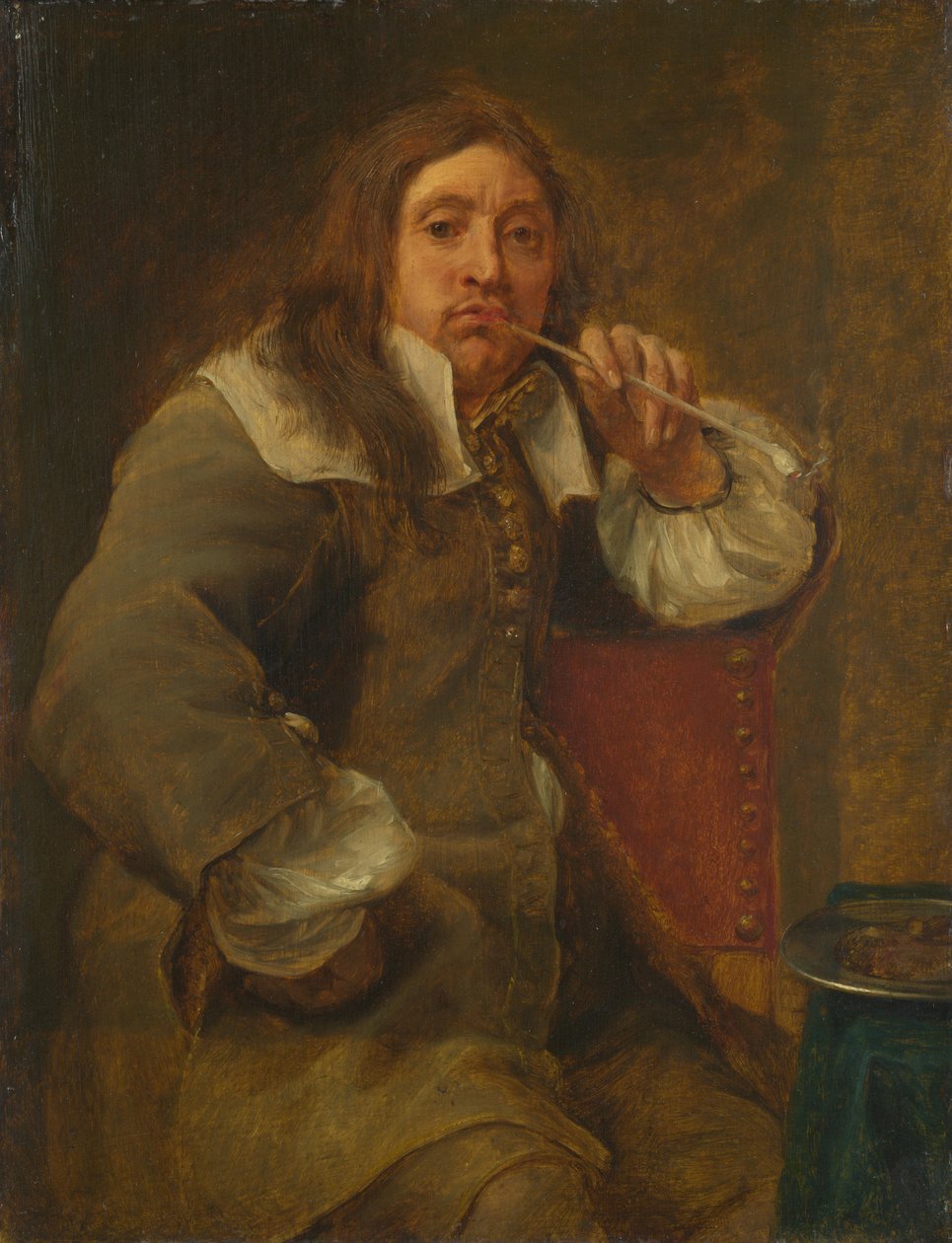 Geur Portret van Lucas Faydherbe 1617-1697. Uit de serie De vijf zintuigen, voor 1661 door Gonzales Coques