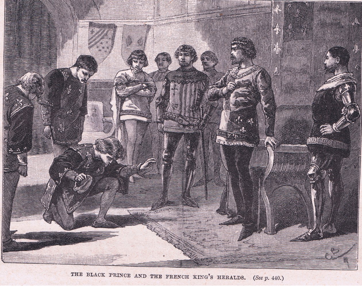 De Zwarte Prins en de Franse koning zijn herauten AD 1367 door Gordon Frederick Browne