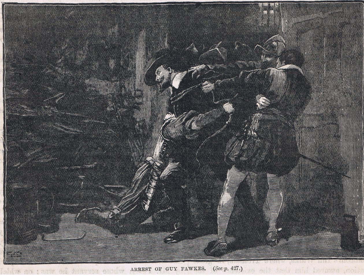 De arrestatie van Guy Fawkes 1605 door Gordon Frederick Browne