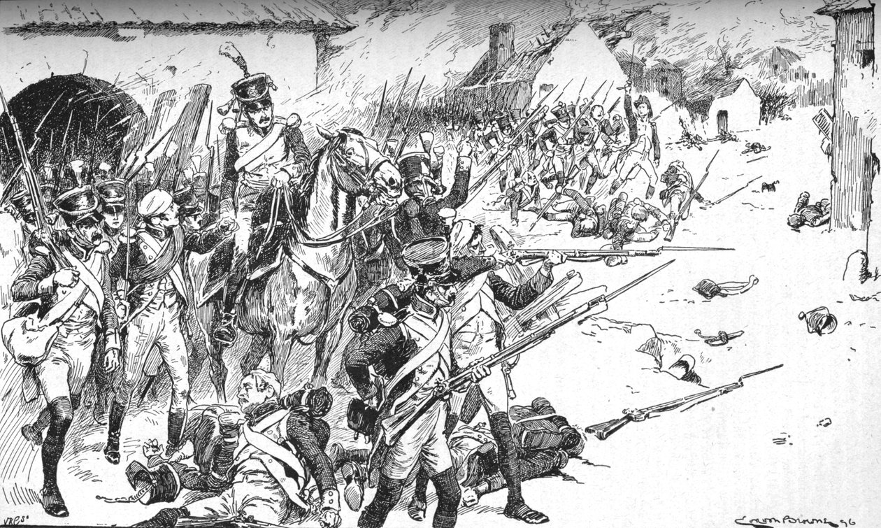 Kolom na Kolom Drong het Dorp Binnen, Alleen om Teruggeslagen te Worden door Gordon Frederick Browne