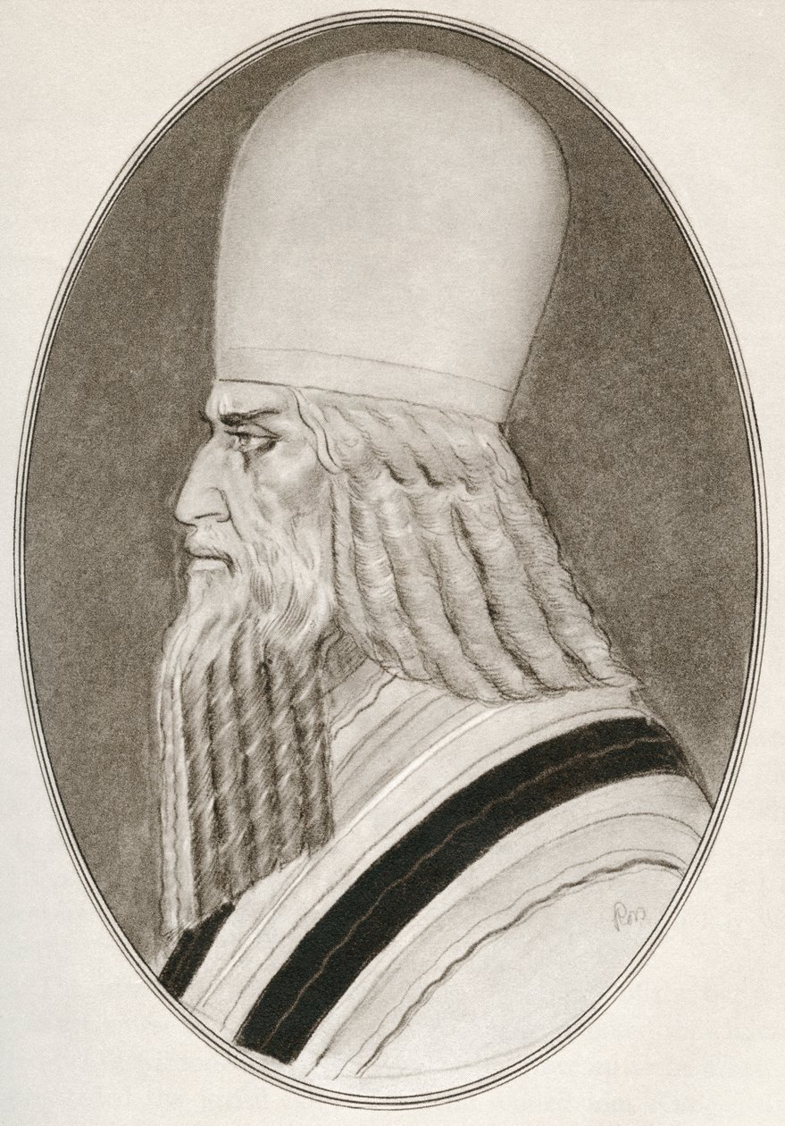 Zoroaster, ook bekend als Zarathustra, Zarathushtra Spitama of Ashu Zarathushtra, uit Levensbiografieën van Religieuze Leiders door Gordon Ross