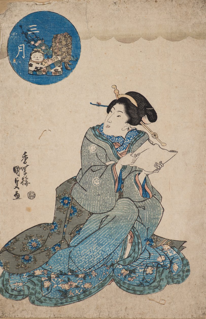 Derde maand (Sangatsu) door Gototei Kunisada