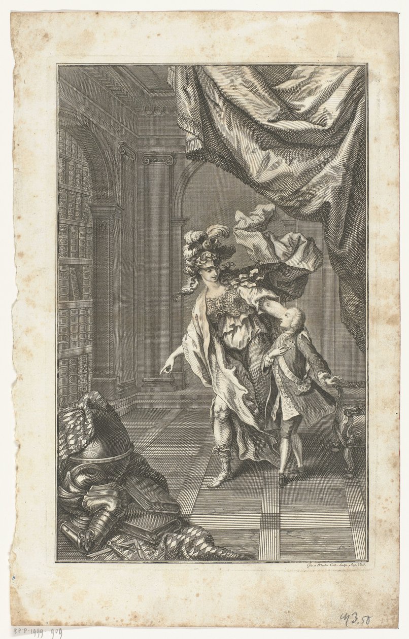 Maximilian III Joseph begeleid door Minerva door Gottfried Bernhard Götz