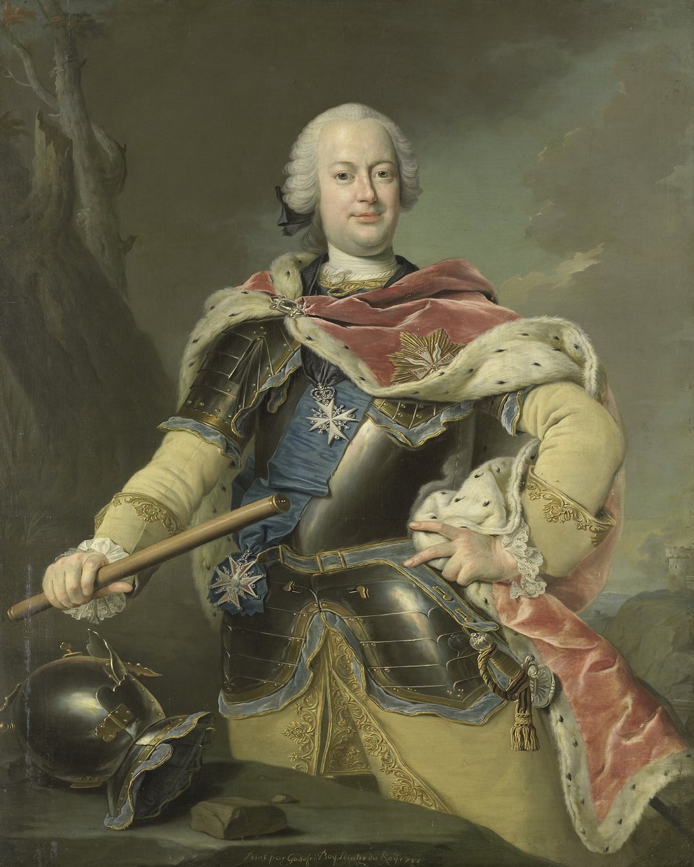 Portret van Frederik Christiaan, keurvorst van Saksen 1722-1763, 1751 door Gottfried Boy