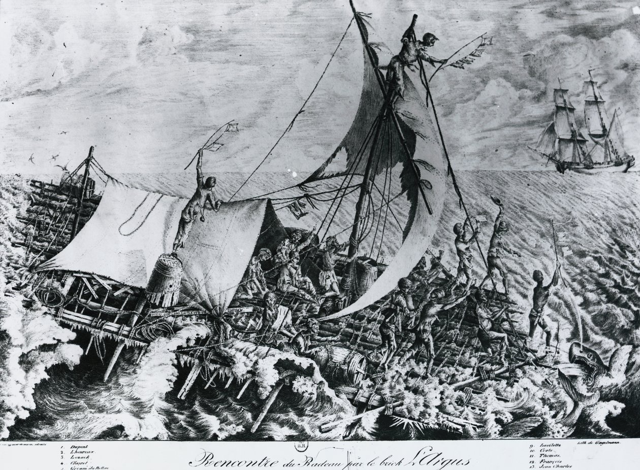Schipbreuk van Fregat Medusa (2 juli) door Gottfried or Godefroy Engelmann