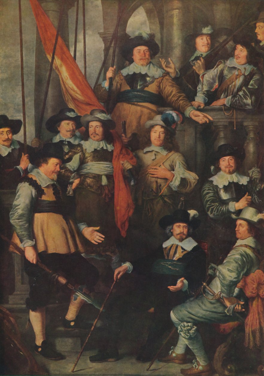 Het gezelschap van de burgerwacht van Amsterdam...in 1645, 1914 door Govaert Flinck
