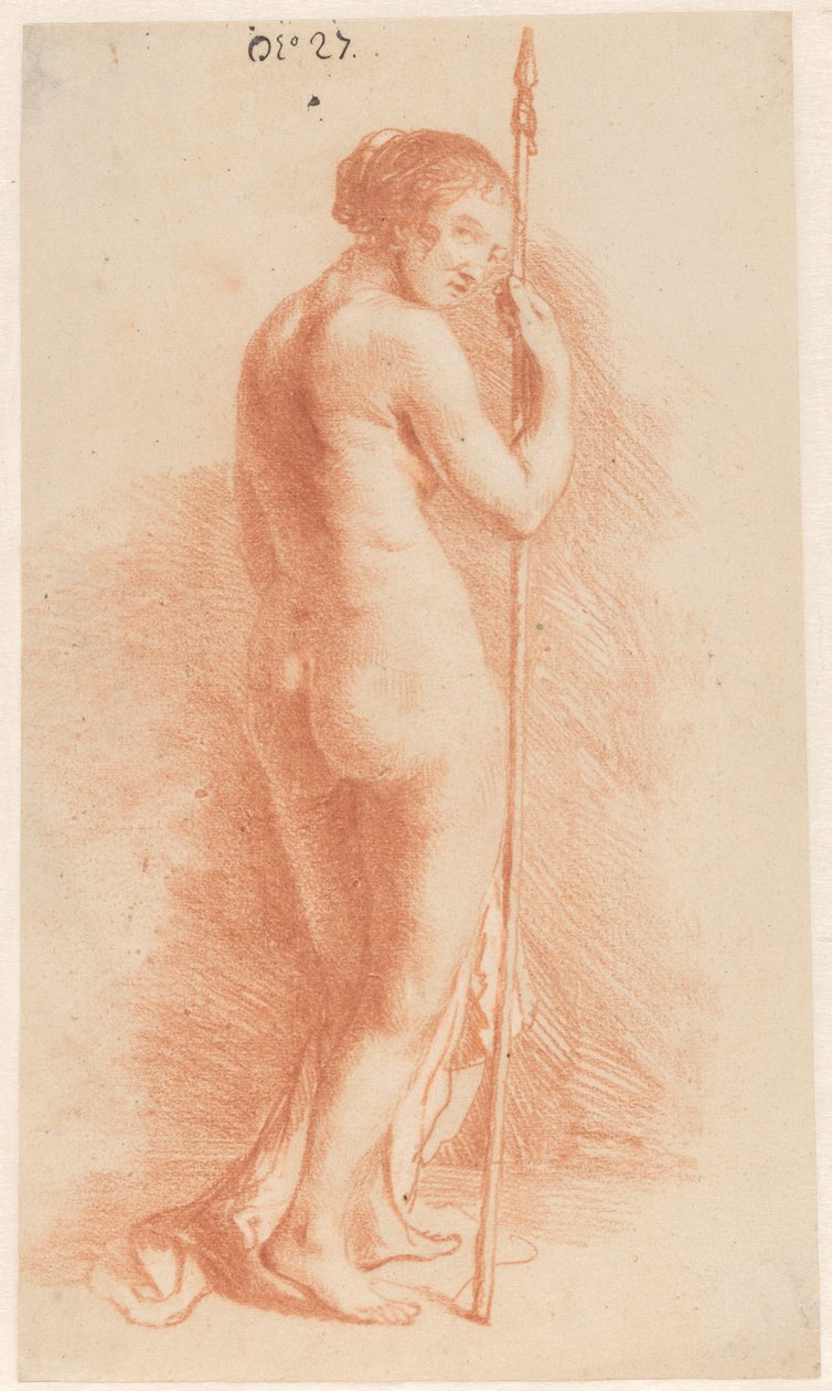Staande vrouw met een speer door Govert Flinck (attributed to)