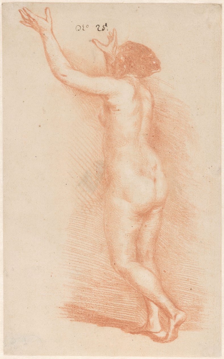 Staande vrouw met opgeheven armen door Govert Flinck (attributed to)