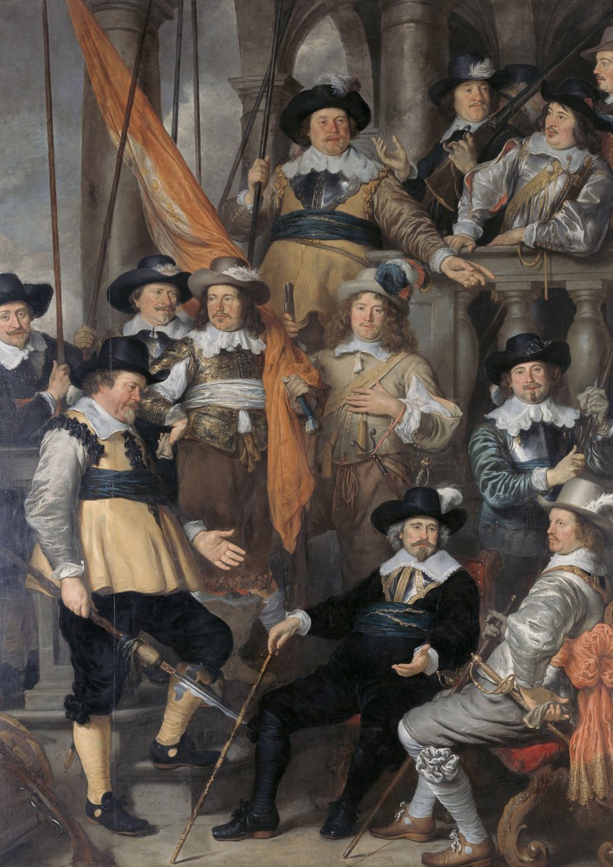 Dutch: Schutters van Wijk XVIII onder kapiteint Albert Bas en luitenant Lucas Conijn The Company of Captain Albert Bas and Lieutenant Lucas Conijn door Govert Flinck