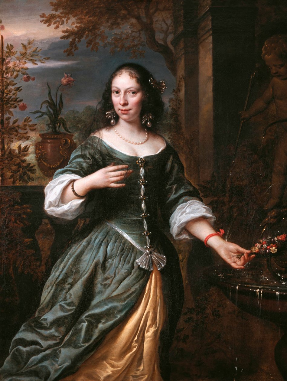 Portrait of Susanna van Baerle (1622-1674) door Govert Flinck
