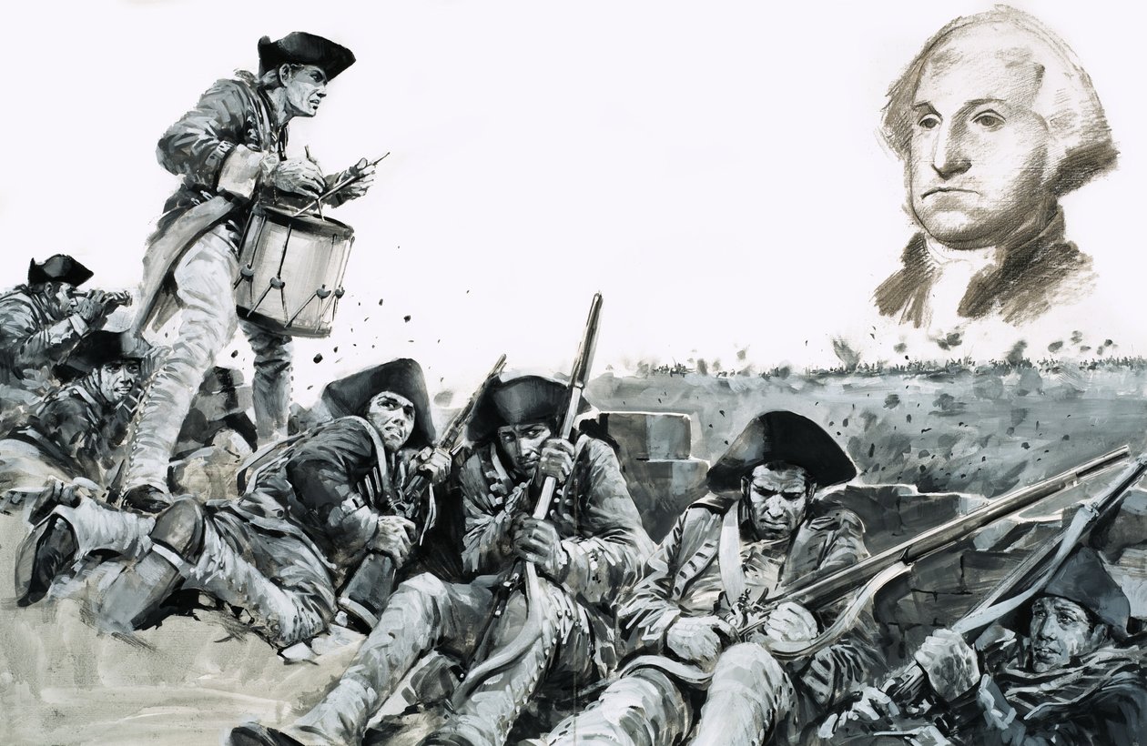 Een trommelaar slaat op een verzoek om een onderhandeling bij de Slag om Yorktown door Graham Coton