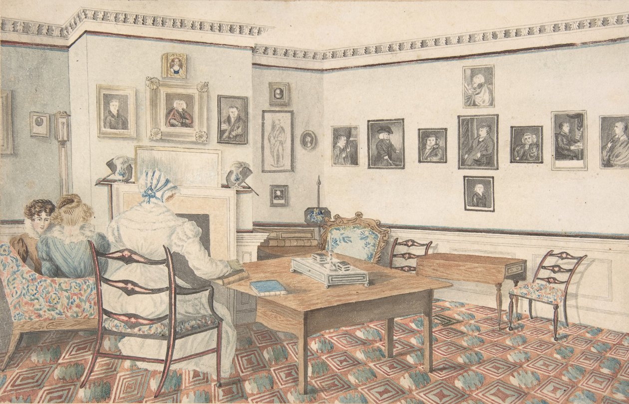 Salon in Hatton, Warwickshire, 1820-30 door Granddaughters of Dr. Samuel Parr.