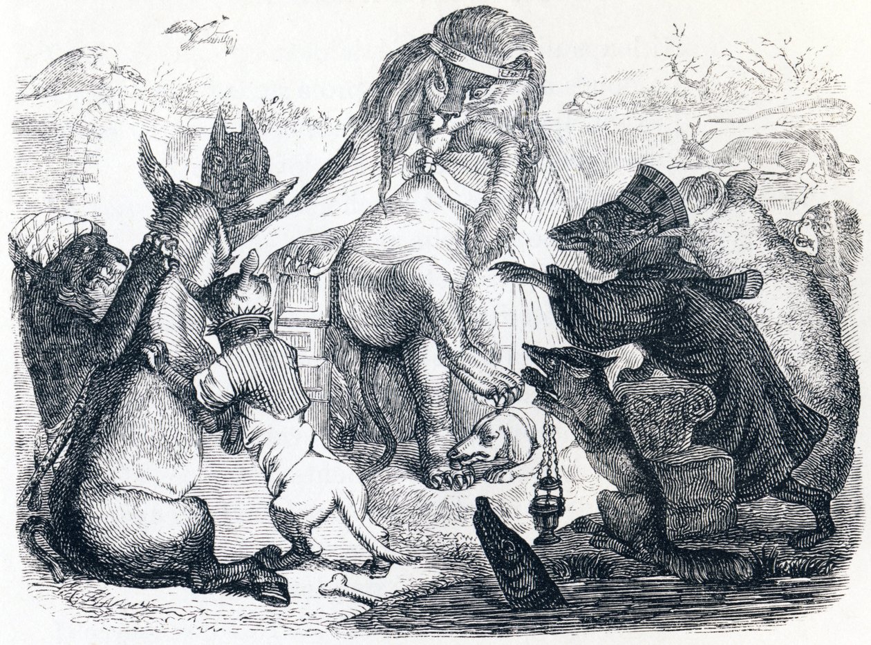 Dieren ziek van de pest door Grandville