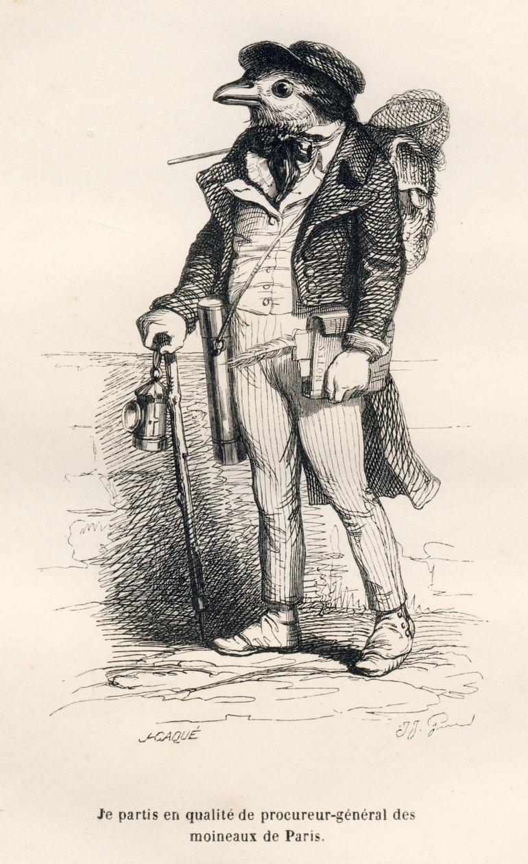 De procureur-generaal van de mussen van Parijs door Grandville
