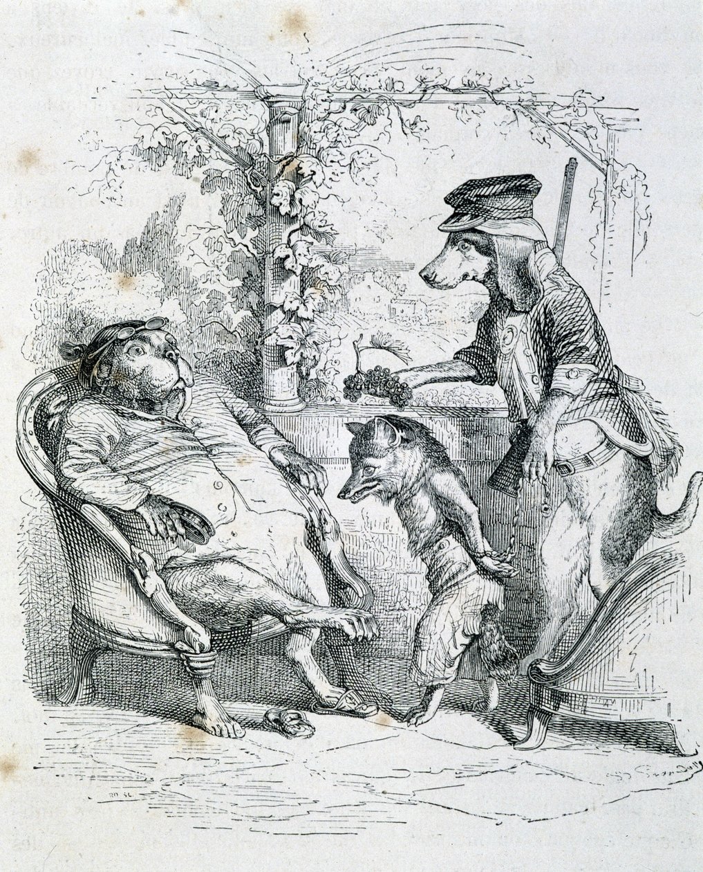 De twee honden en de Riffler vos - door Grandville door Grandville