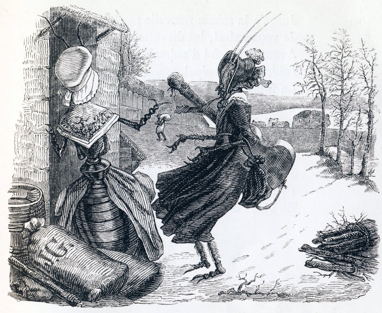 De krekel en de mier (La cigale et la fourmi) - Fabels van La Fontaine door Grandville
