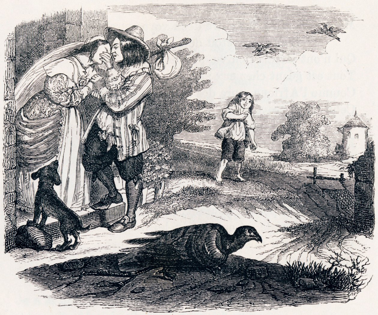 De twee duiven - Fabels van La Fontaine door Grandville