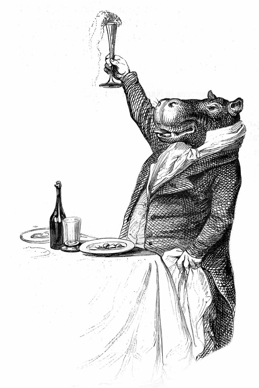 Detail van een gravure door Grandville, uit het boek 