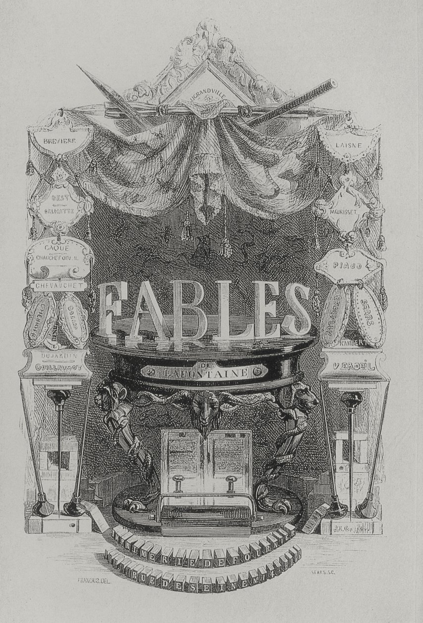 Fables de de las Fountaine titelpagina door Grandville