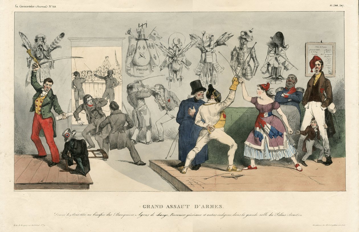 Illustratie van Jean Ignace Gerard dit Grandville (1803-1847) in La Caricature (1830) politique, nr. 119 door Grandville
