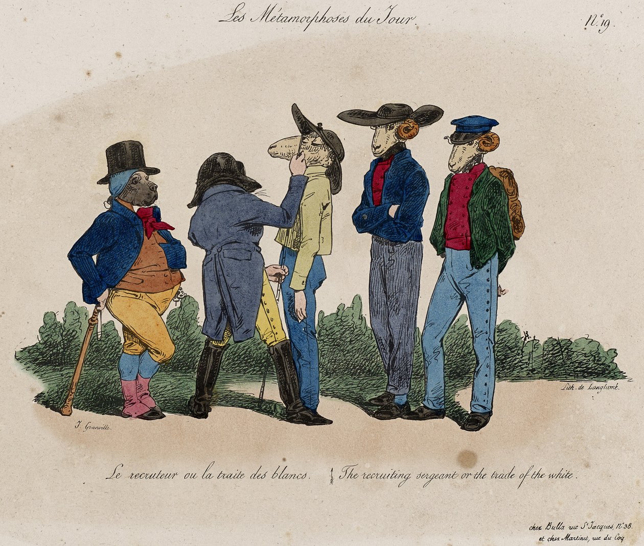 Les Metamorphoses du Jour, No. 19 door Grandville