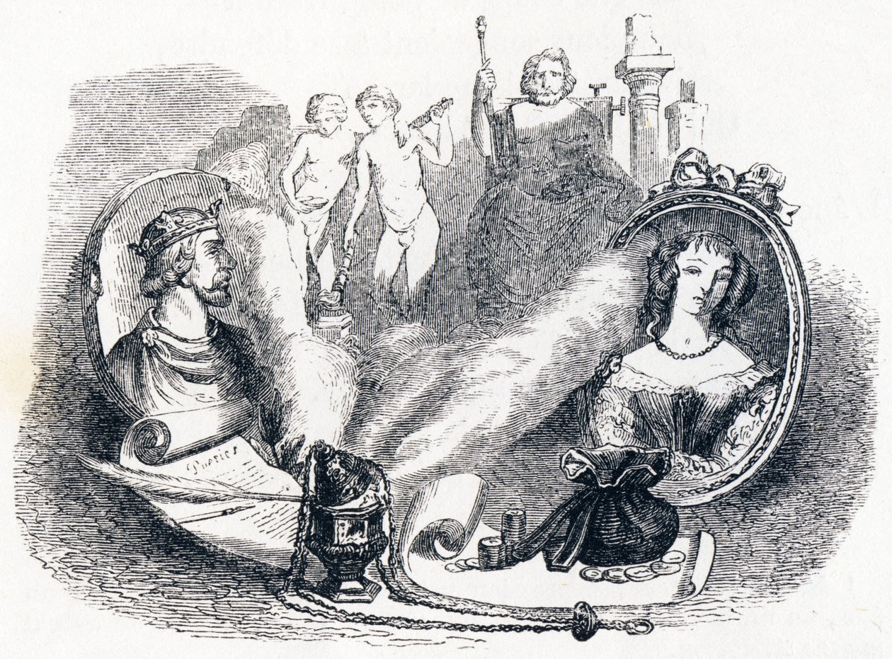Simonide bewaard door de goden - Fabels van La Fontaine door Grandville