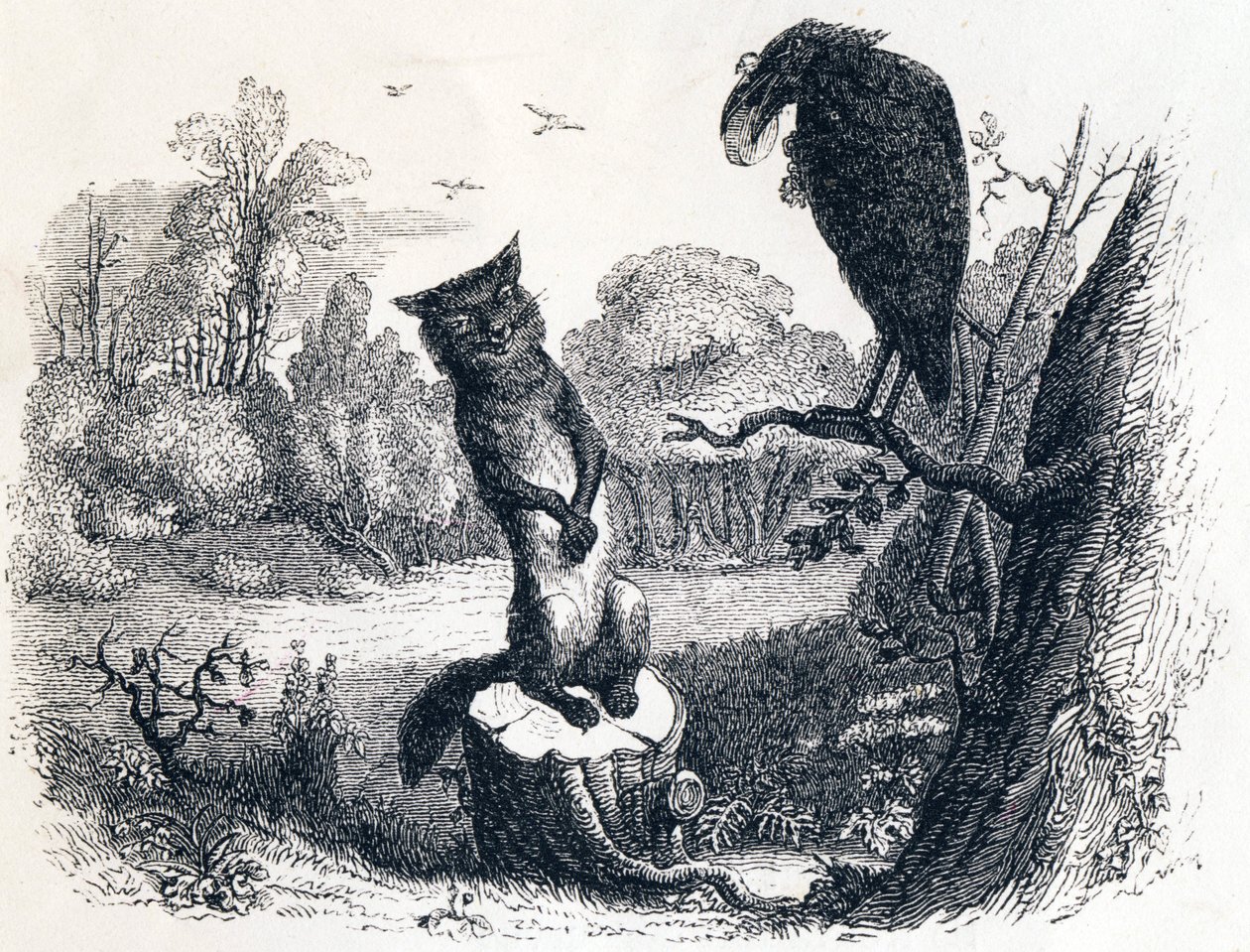De raaf en de vos door Grandville