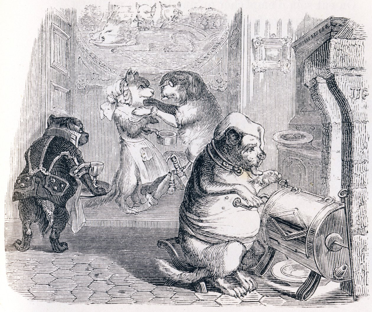 De opvoeding - Fabels van La Fontaine door Grandville