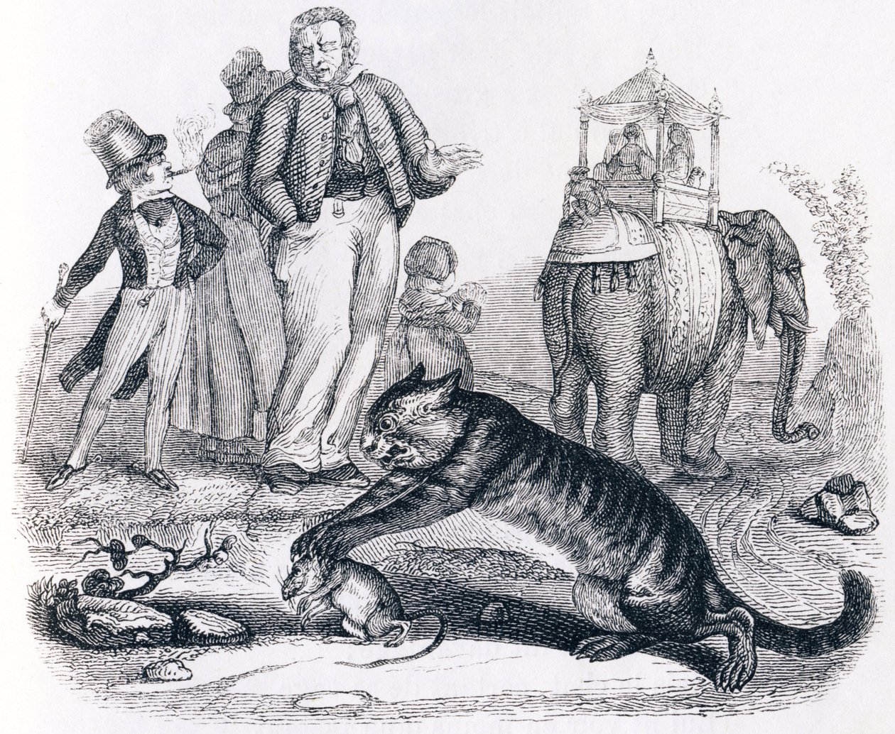 De rat en de olifant - Fabels van La Fontaine door Grandville
