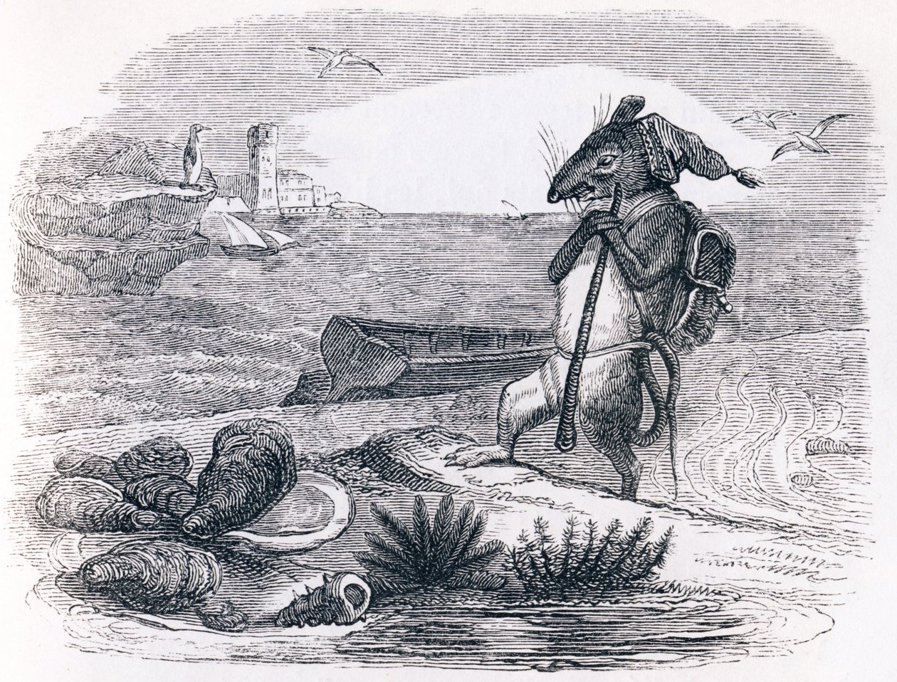 De rat en de oester door Grandville