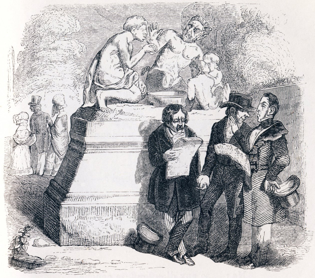De satyr en de voorbijganger - Fabels van La Fontaine door Grandville