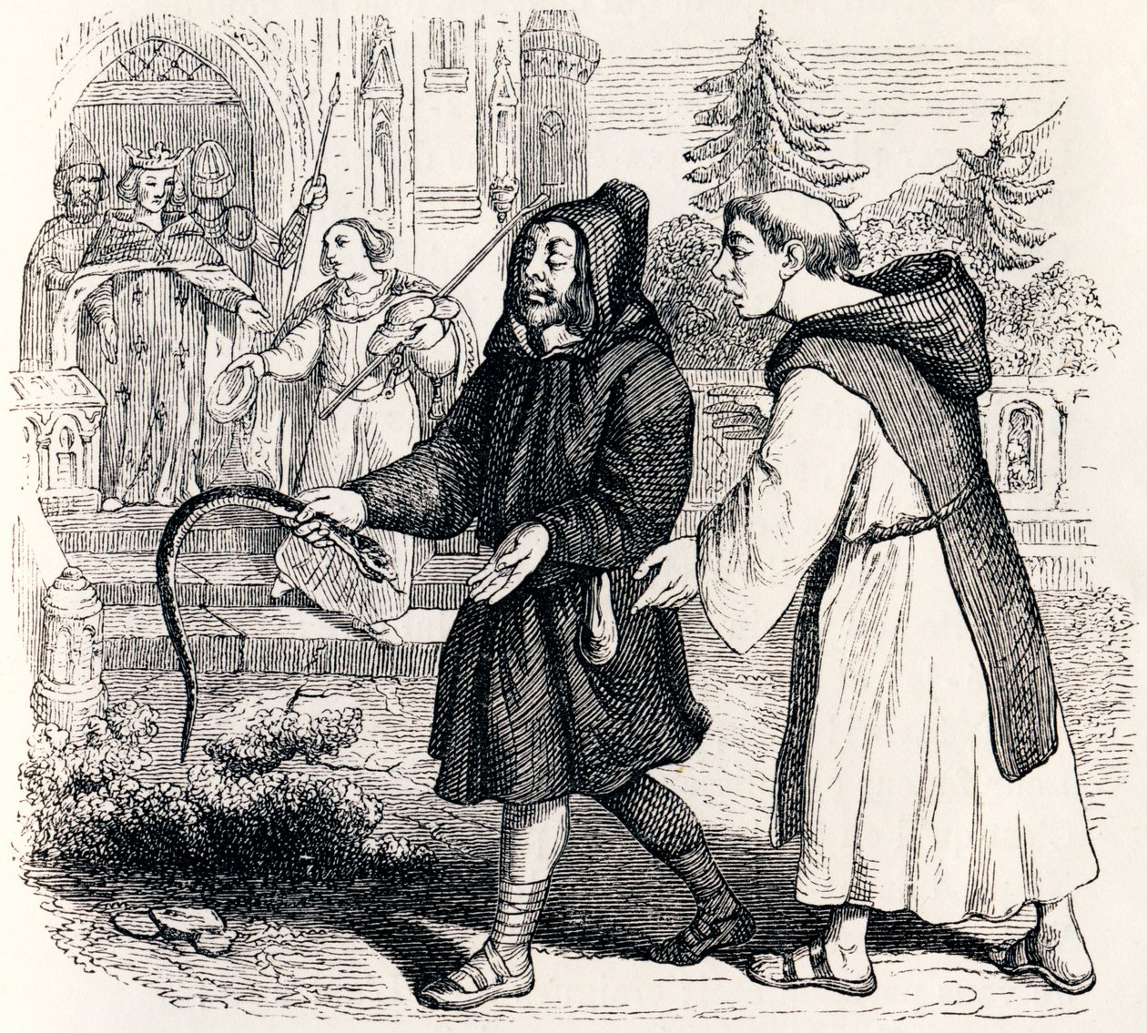 De herder en de koning (Le berger et le roi) - Fabels van La Fontaine door Grandville