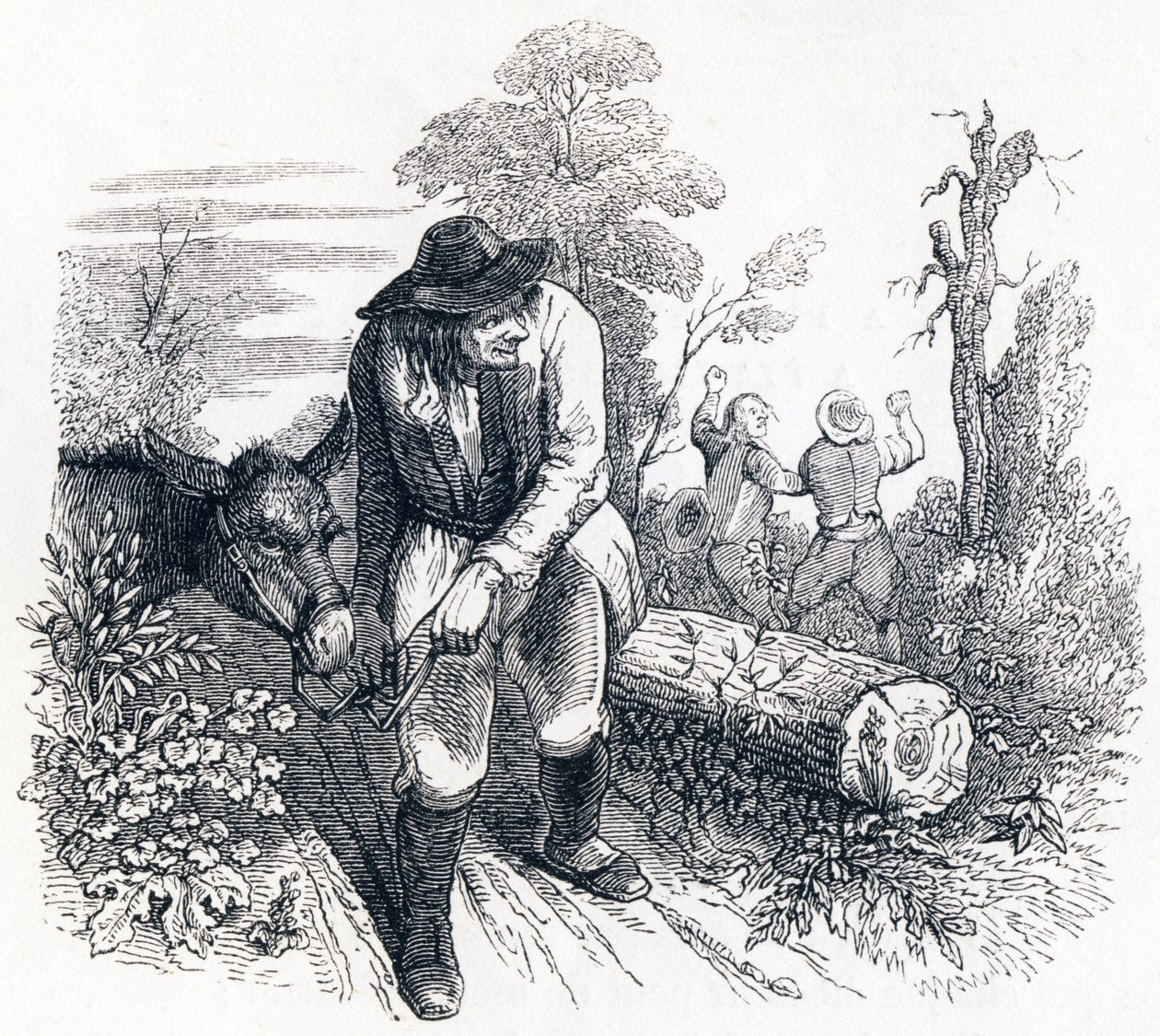 De dief en de ezel - Fabels van La Fontaine door Grandville