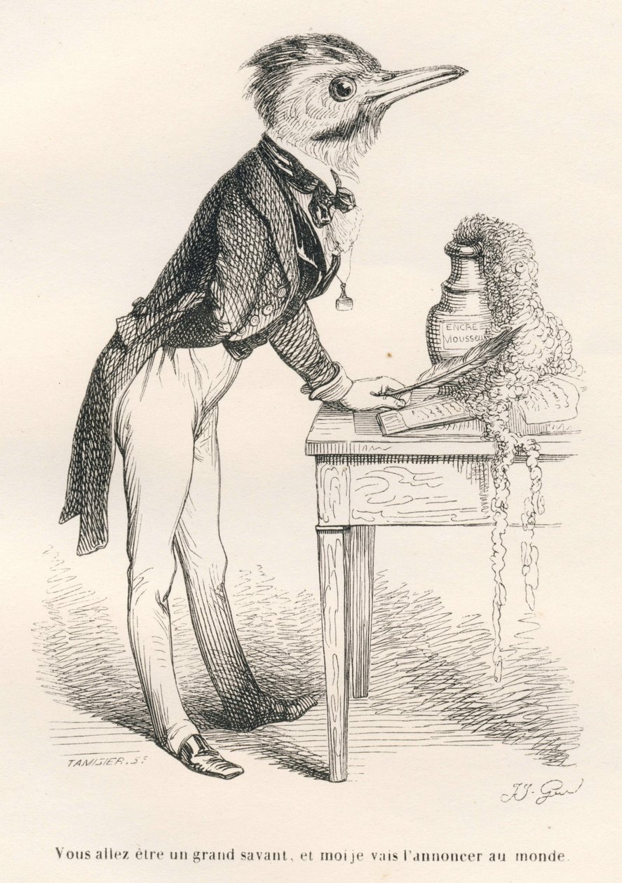 Je zult een groot geleerde worden, en ik zal het aan de wereld aankondigen door Grandville