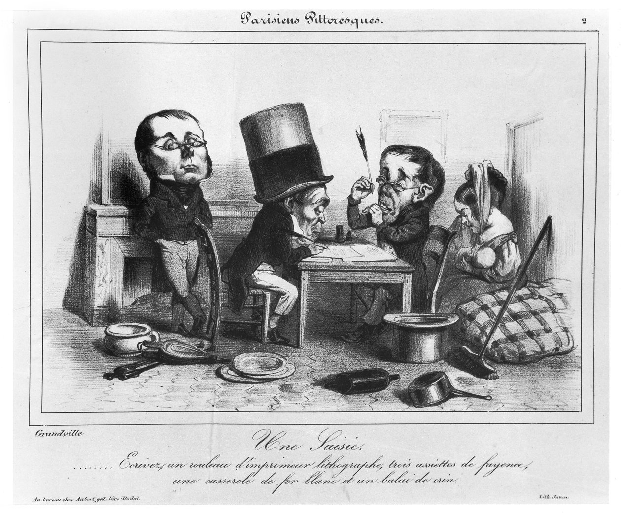 Een inbeslagname, ca. 1840 door Grandville