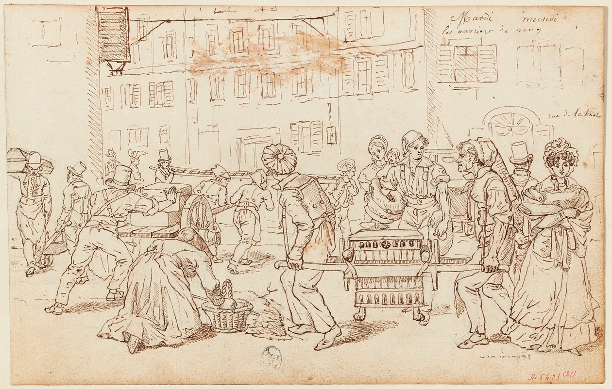 Dinsdag, woensdag, de arbeiders van Nancy door Grandville