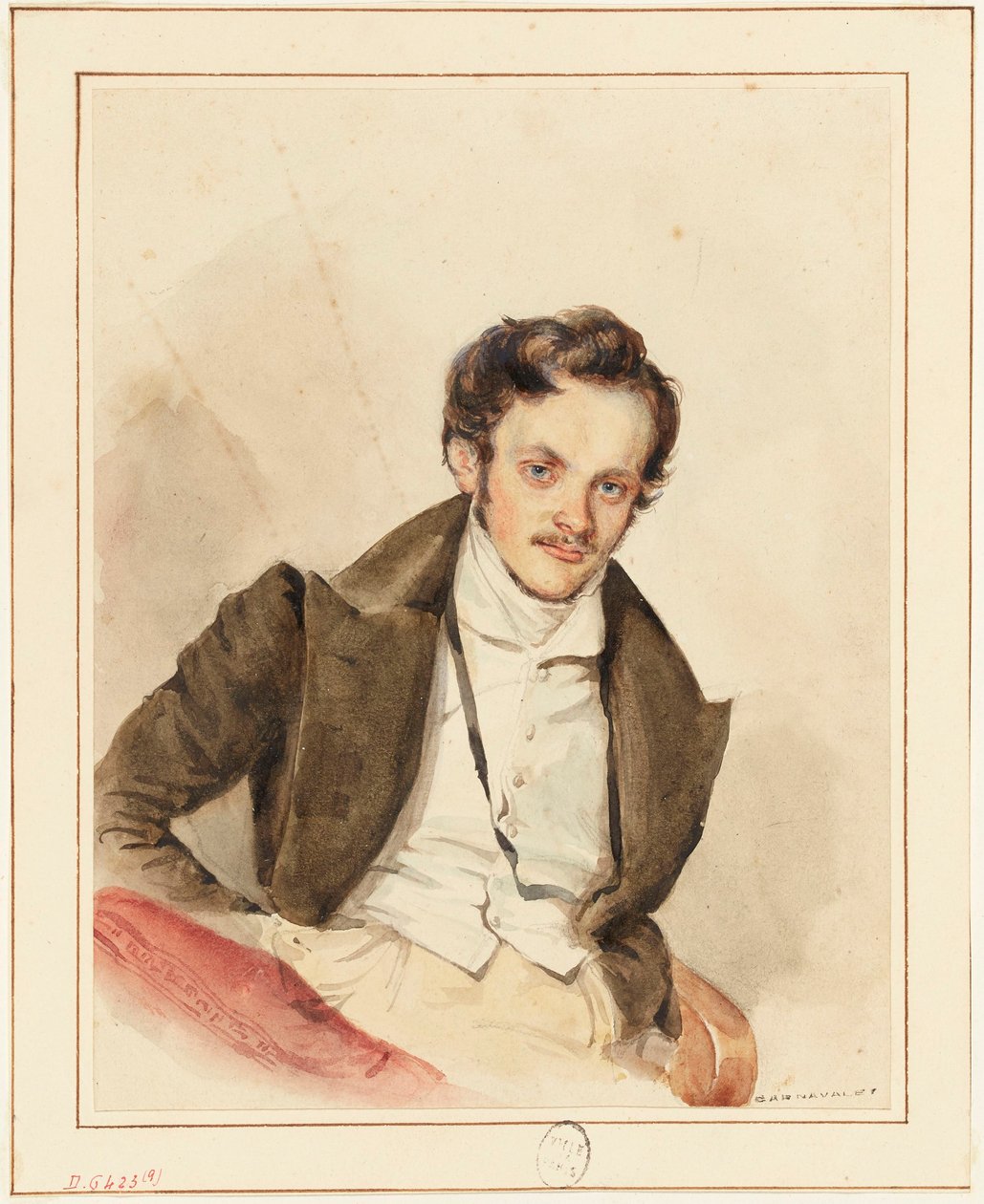 Portret van een vriend, waarschijnlijk Guiaud (1811-1876) door Grandville