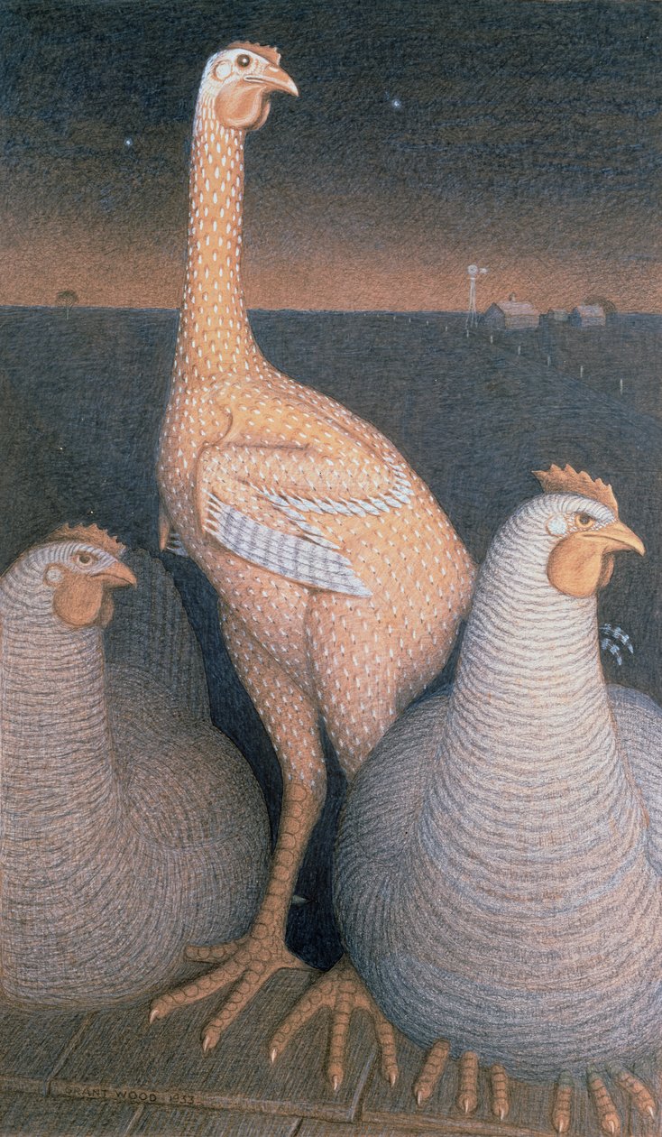 Adolescentie, 1933 door Grant Wood