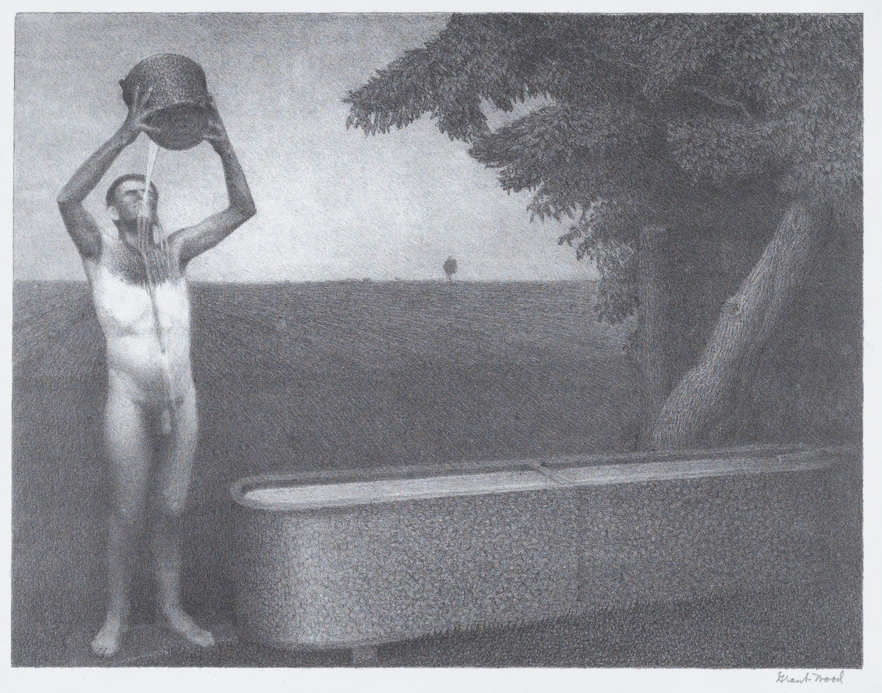 Zwoele Nacht, 1939 door Grant Wood