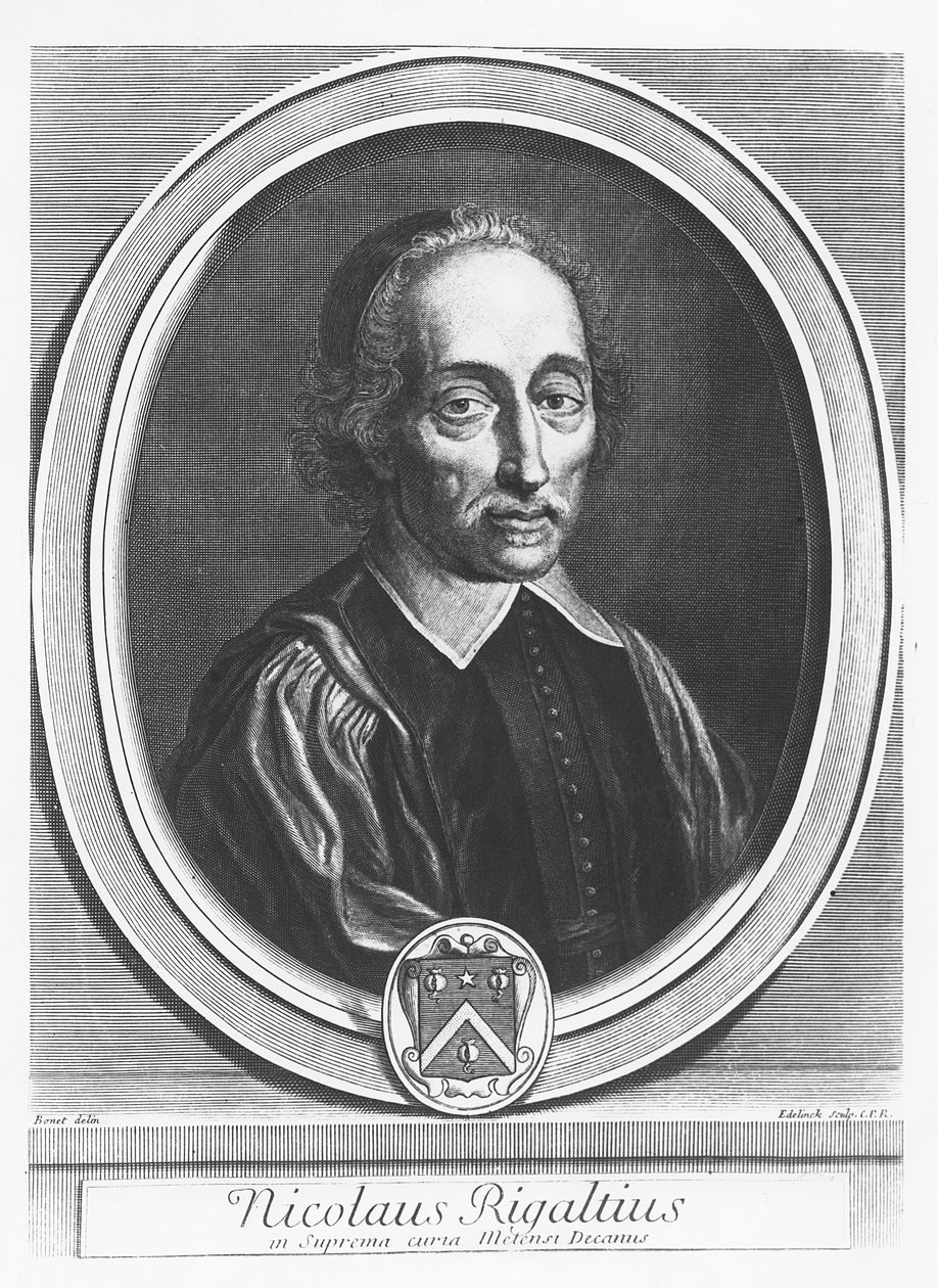 Portret van Nicolas Rigault door Gérard Edelinck