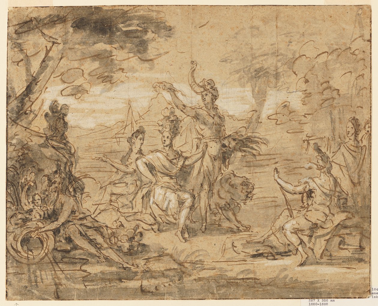 Ontwerp voor een Wandtapijt: Allegorie van Afrika door Gérard Audran