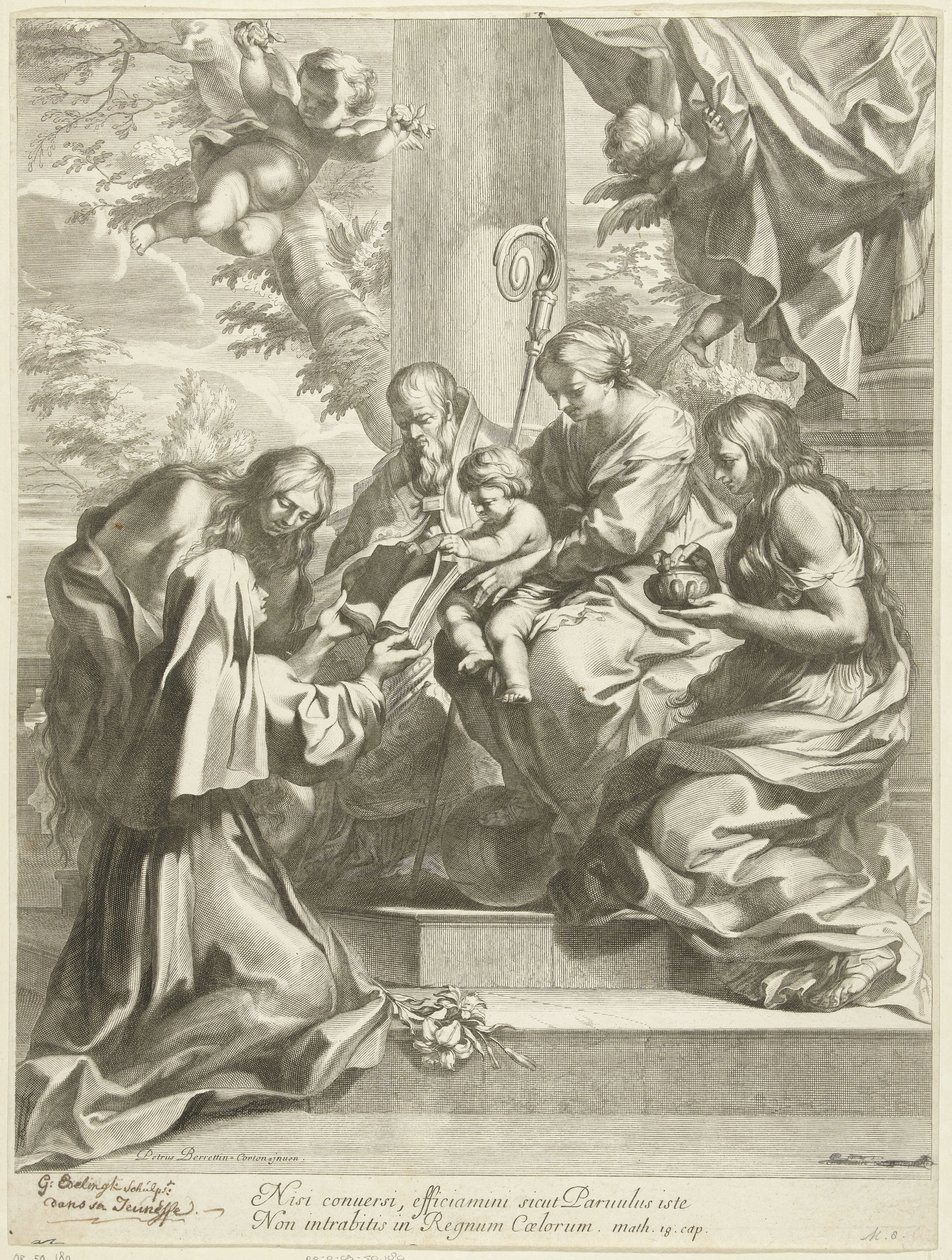 Heilige Martina aan de voeten van Maria door Gérard Edelinck