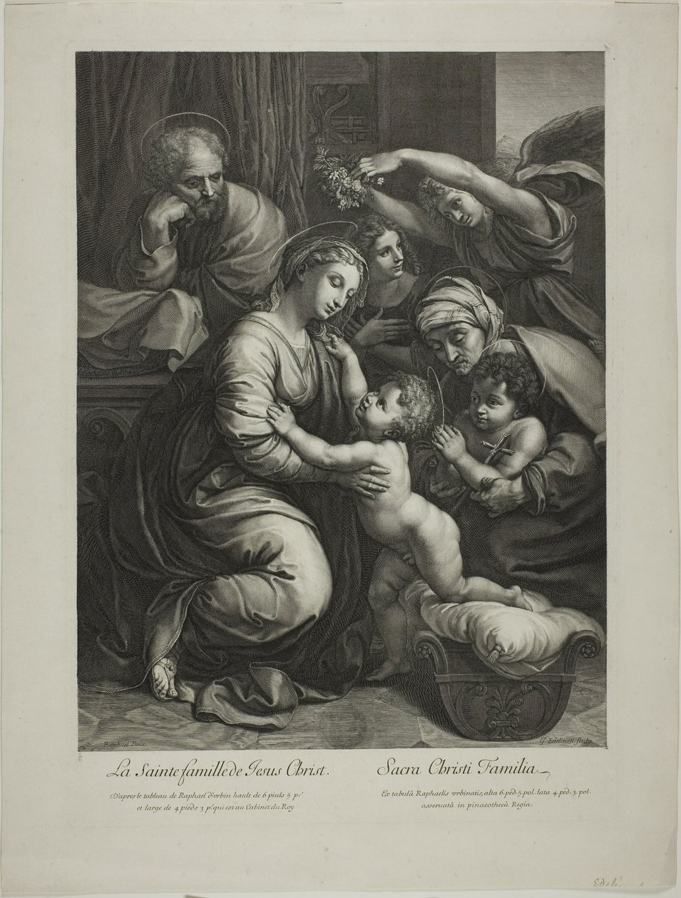 Heilige Familie van Jezus Christus door Gérard Edelinck
