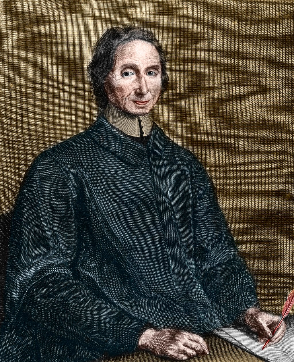 Portret van Nicolas Malebranche (1638-1715), Franse filosoof door Gérard Edelinck