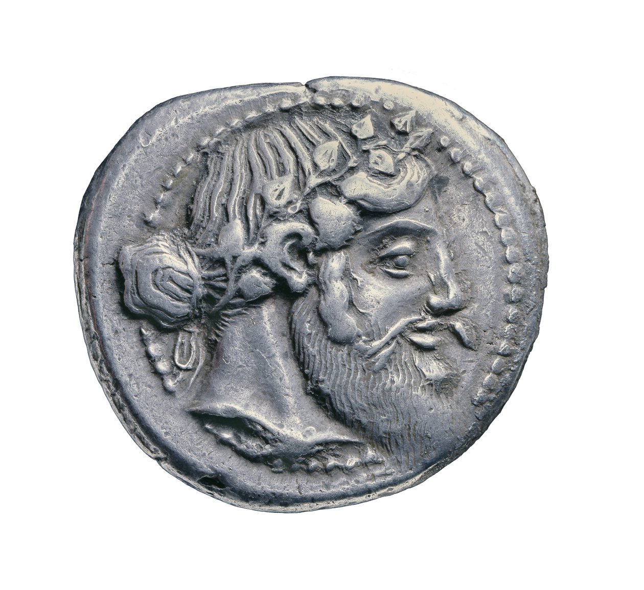 Oude Griekse zilveren munt uit Naxus, 460 v.Chr. door Greek