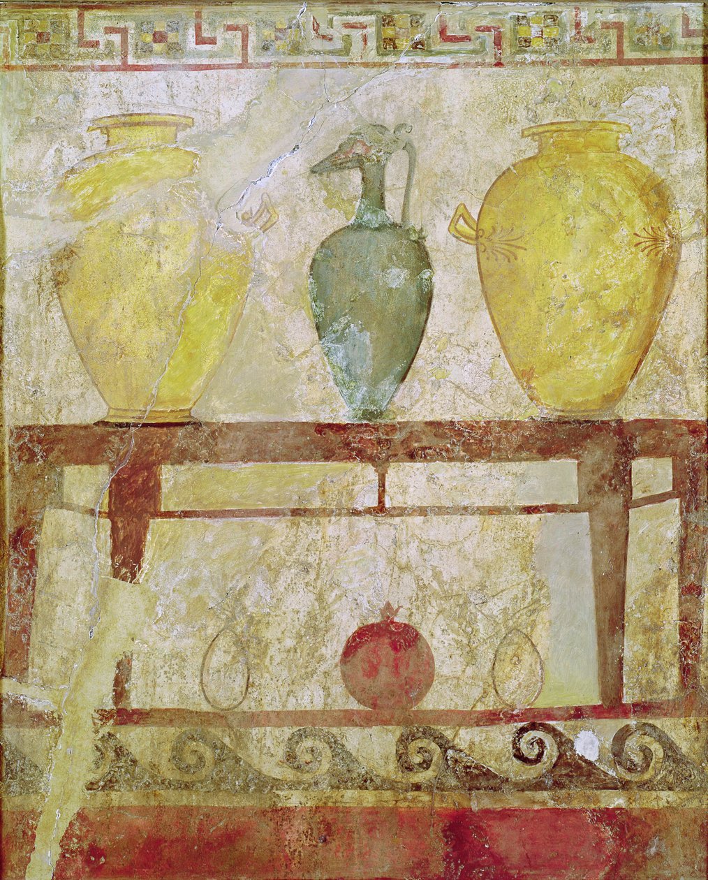 Grafplaat met een offer van vazen, grafschildering uit Paestum door Greek